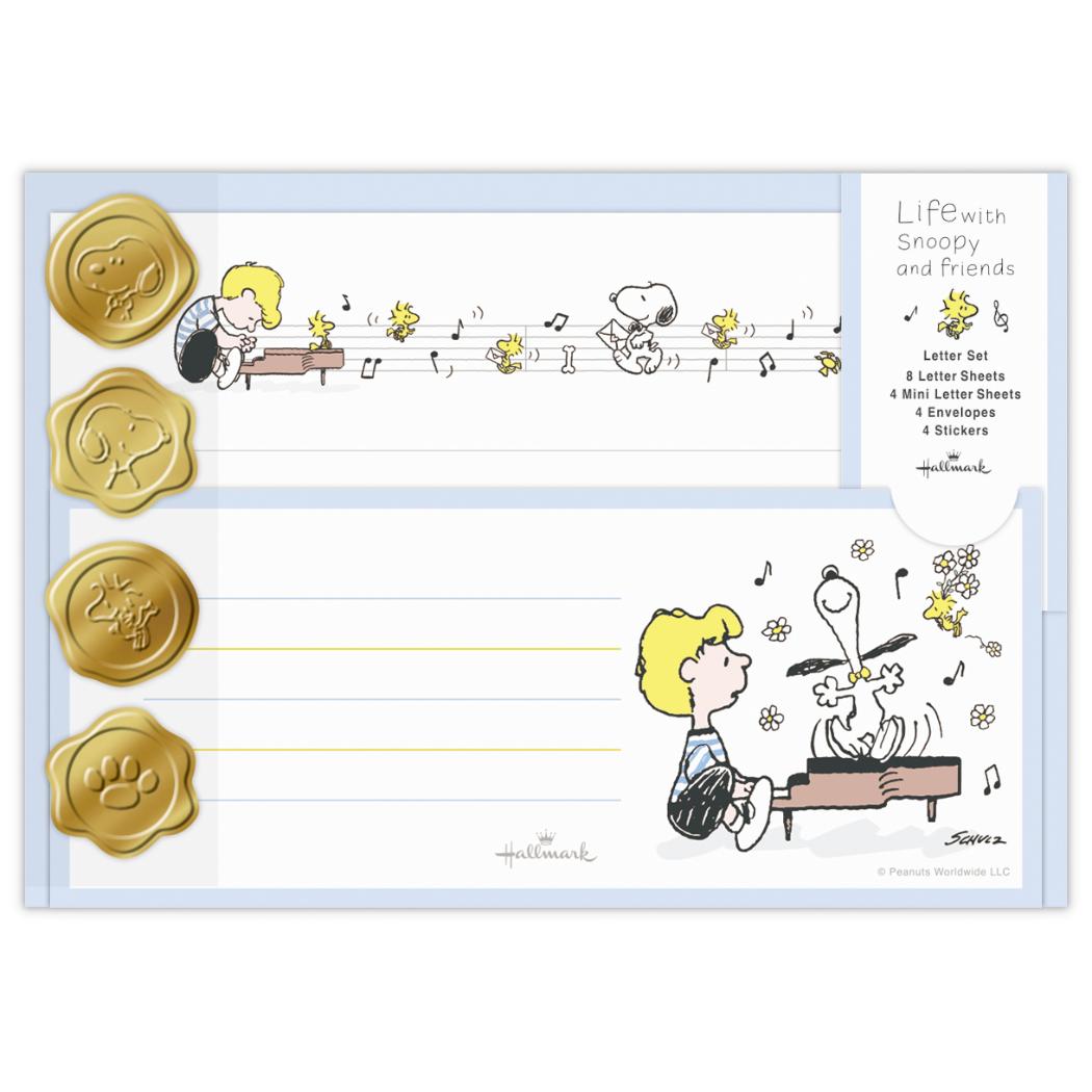 スヌーピー 手紙セット レターセット SNLFブルー Life with Snoopy and Friends ピーナッツ 日本ホールマーク 便箋＆封筒 キャラクター かわいい グッズ メール便可 シネマコレクション