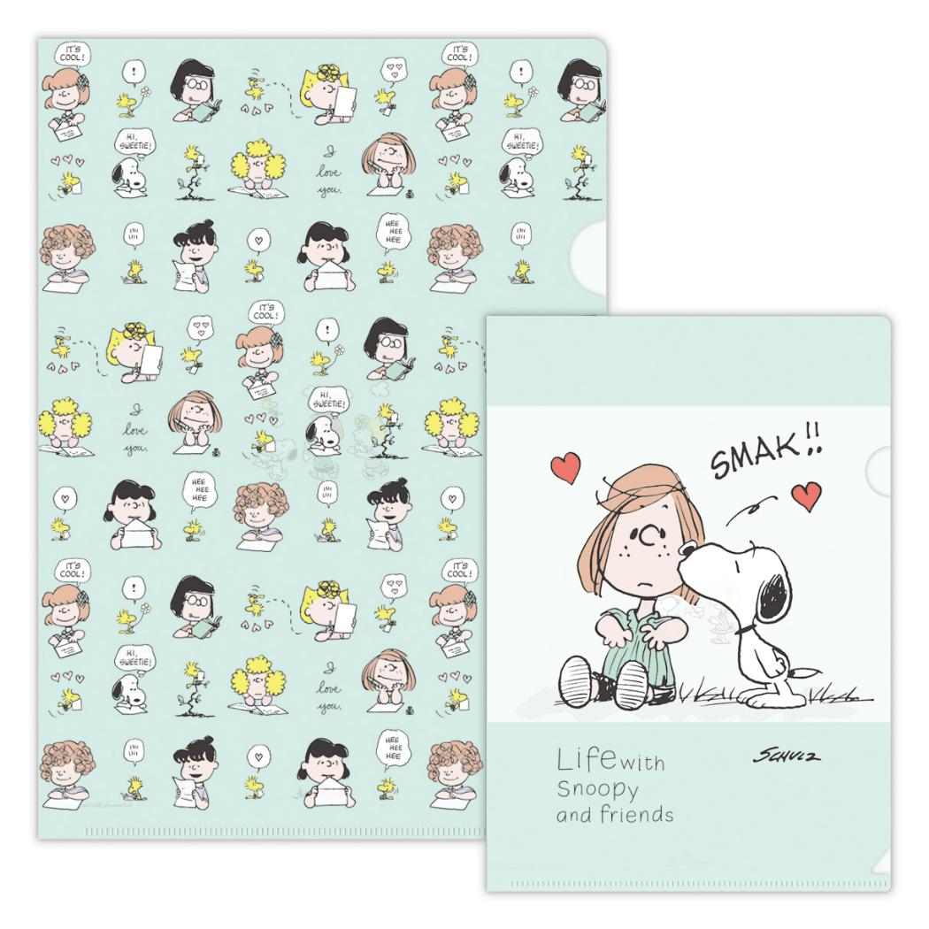 スヌーピー A4＆A5 クリアファイル セット クリアフォルダ SNLFグリーン Life with Snoopy and Friends ピーナッツ 日本ホールマーク 新学期準備文具 キャラクター グッズ メール便可 シネマコレクション