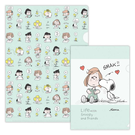 スヌーピー A4＆A5 クリアファイル セット クリアフォルダ SNLFグリーン Life with Snoopy and Friends ピーナッツ 日本ホールマーク 新学期準備文具 キャラクター グッズ メール便可 シネマコレクション