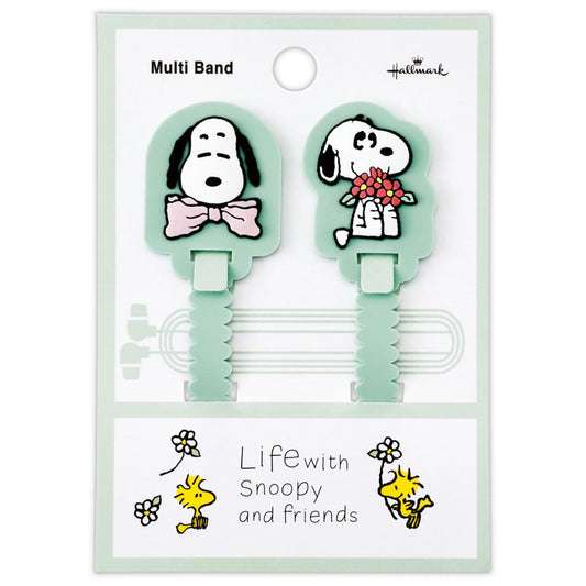 スヌーピー ケーブルクリップ マルチバンド SNLFグリーン Life with Snoopy and Friends ピーナッツ 日本ホールマーク ケーブルバンド キャラクター グッズ メール便可 シネマコレクション