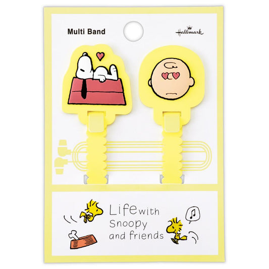 スヌーピー ケーブルクリップ マルチバンド SNLFイエロー Life with Snoopy and Friends ピーナッツ 日本ホールマーク ケーブルバンド キャラクター グッズ メール便可 シネマコレクション