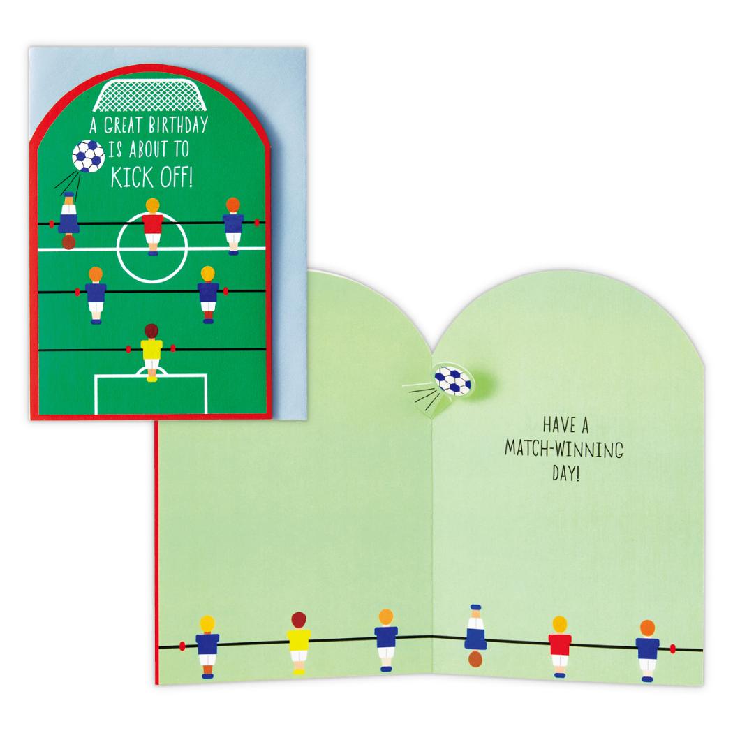 グリーティングカード 誕生お祝い 立体カード UK テーブルサッカー 日本ホールマーク バースデーカード メッセージカード グッズ メール便可 シネマコレクション