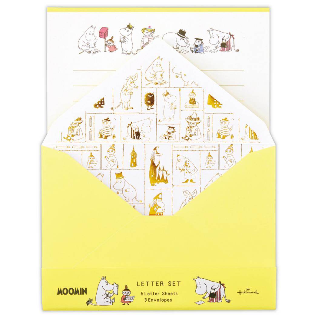 ムーミン 手紙セット レターセット MOHNイエロー Happy in Nature 北欧 日本ホールマーク 便箋＆封筒 キャラクター かわいい グッズ メール便可 シネマコレクション