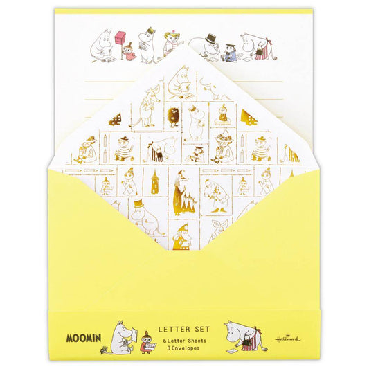ムーミン 手紙セット レターセット MOHNイエロー Happy in Nature 北欧 日本ホールマーク 便箋＆封筒 キャラクター かわいい グッズ メール便可 シネマコレクション