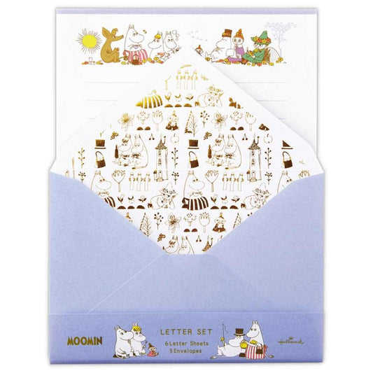 ムーミン 手紙セット レターセット MOHNブルー Happy in Nature 北欧 日本ホールマーク 便箋＆封筒 キャラクター かわいい グッズ メール便可 シネマコレクション