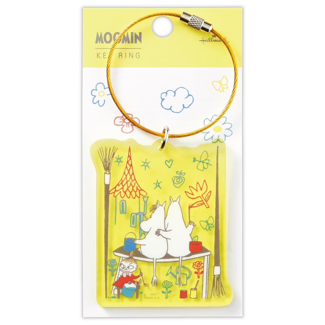 ムーミン キーリング アクリルキーホルダー MOHNイエロー Happy in Nature 北欧 日本ホールマーク アクキー キャラクター グッズ メール便可 シネマコレクション