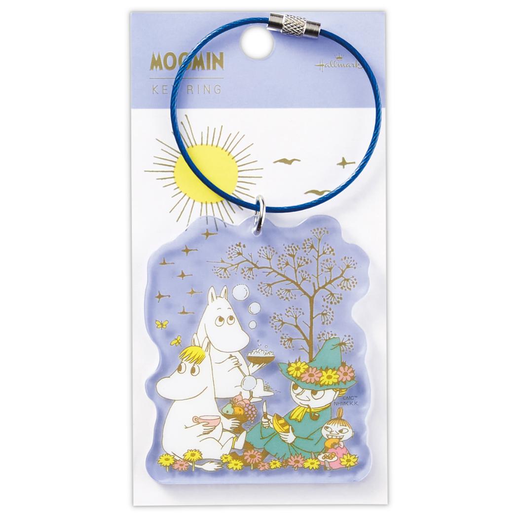 ムーミン キーリング アクリルキーホルダー MOHNブルー Happy in Nature 北欧 日本ホールマーク アクキー キャラクター グッズ メール便可 シネマコレクション