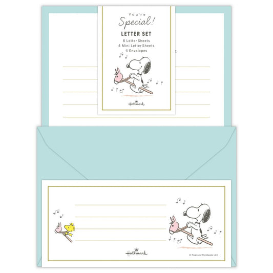 スヌーピー 手紙セット レターセット SNYSグリーン You’re special ピーナッツ 日本ホールマーク 便箋＆封筒 キャラクター かわいい グッズ メール便可 シネマコレクション