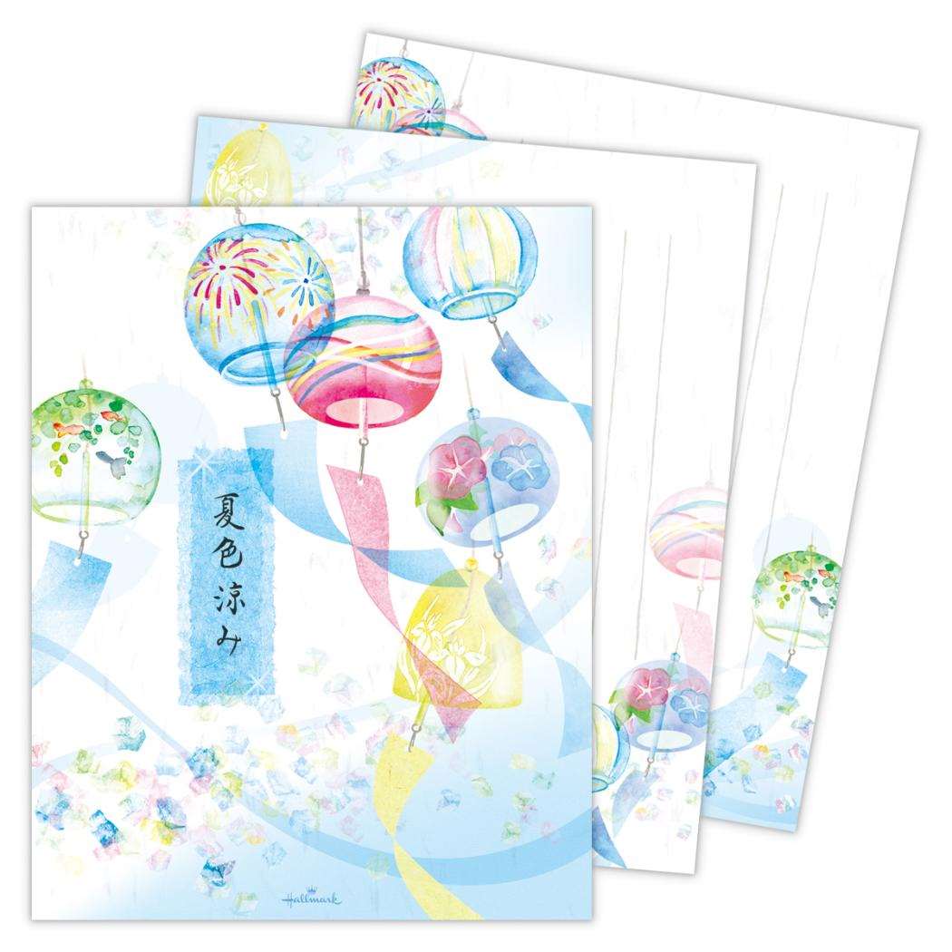 便箋 レターパッド 全般柄 夏色涼み 風鈴 日本ホールマーク 手紙 便せん かわいい 夏 グッズ メール便可 シネマコレクション