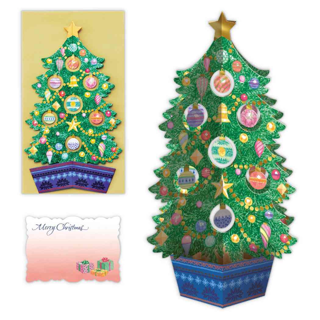クリスマスカード クリスマスツリーカード 立体カード ボールオーナメントツリー 日本ホールマーク Xmas メッセージカード グッズ メール便可 シネマコレクション