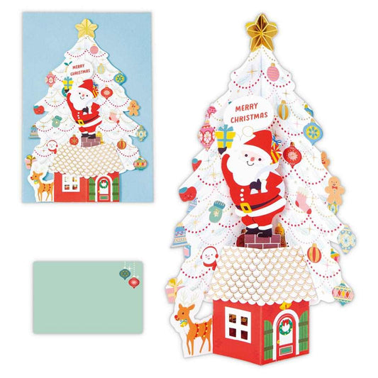 クリスマスカード クリスマスツリーカード 立体カード キュートホワイトツリー 日本ホールマーク Xmas メッセージカード グッズ メール便可 シネマコレクション
