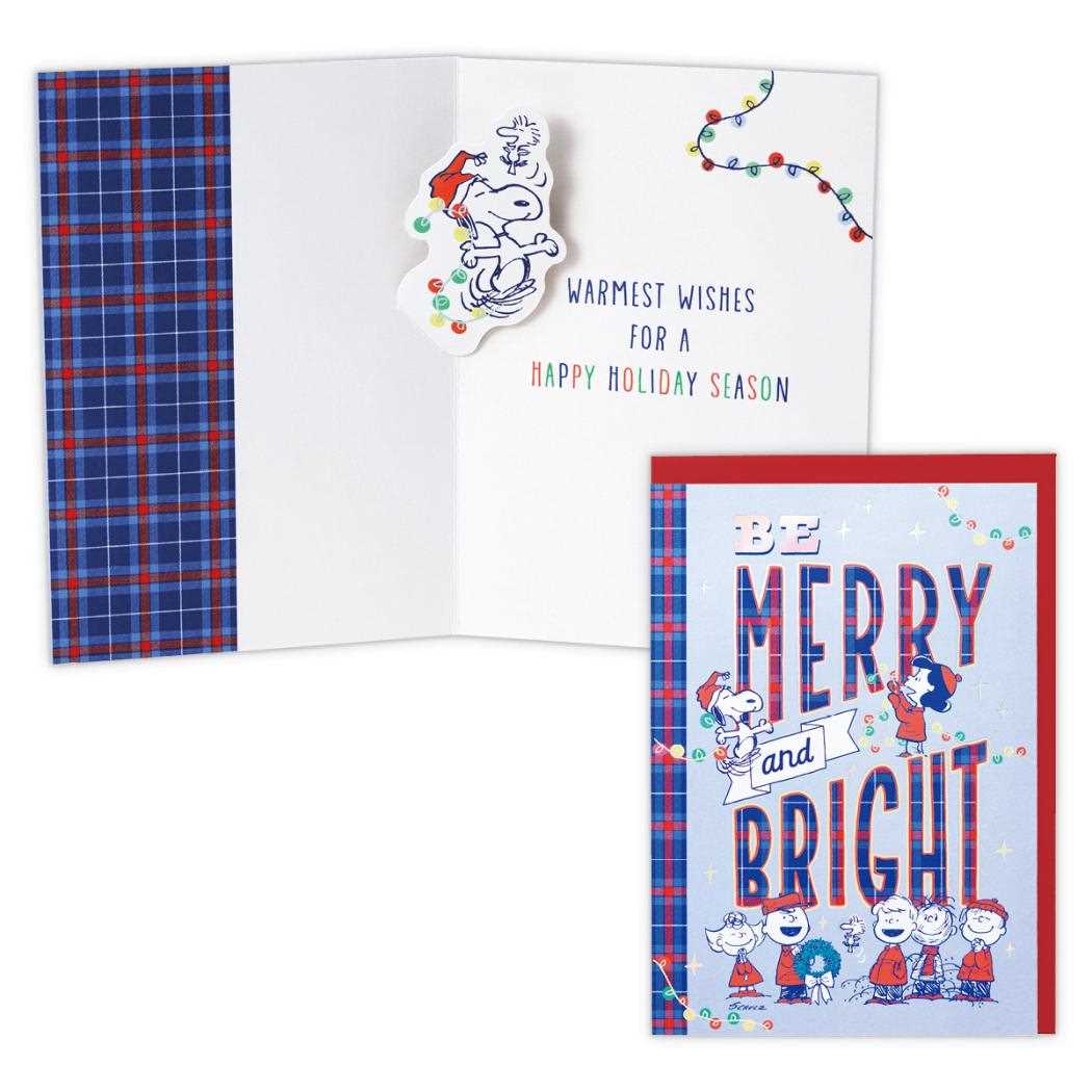 スヌーピー クリスマスカード 立体カード SNMerry＆Bright ピーナッツ 日本ホールマーク Xmas メッセージカード キャラクター グッズ メール便可 シネマコレクション