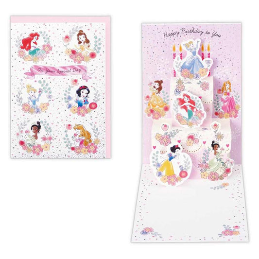 ディズニープリンセス グリーティングカード 誕生お祝い 立体カード DNプリンセス キラキラケーキ ディズニー 日本ホールマーク バースデーカード キャラクター メッセージカード グッズ メール便可 シネマコレクション