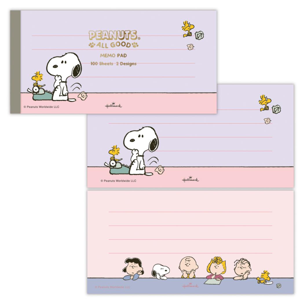 スヌーピー メモ帳 メモパッド Peanuts All Good SNAG THINK ピーナッツ 日本ホールマーク 事務用品 伝言 キャラクター グッズ メール便可 シネマコレクション