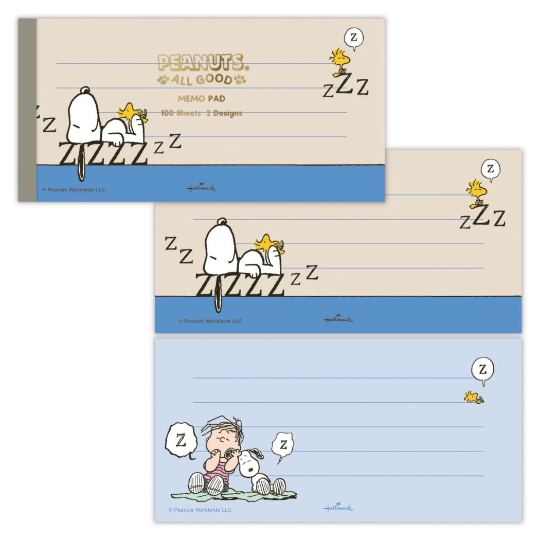 スヌーピー メモ帳 メモパッド Peanuts All Good SNAG REST ピーナッツ 日本ホールマーク 事務用品 伝言 キャラクター グッズ メール便可 シネマコレクション