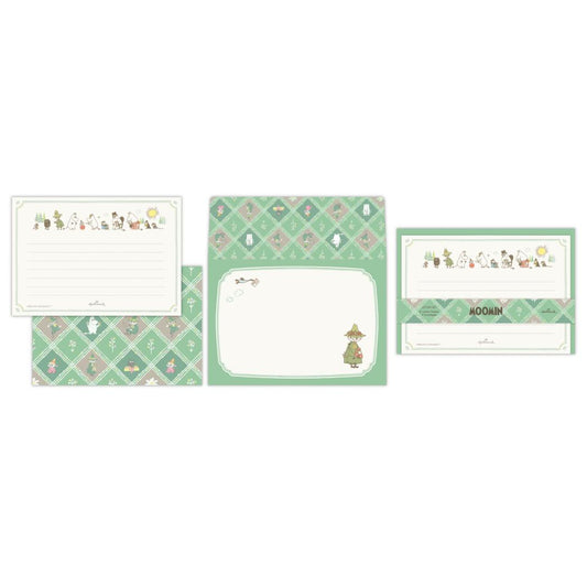 ムーミン レターセット 手紙セット MOMLSグリーン My little something 北欧 日本ホールマーク 封筒 便箋 キャラクター グッズ メール便可 シネマコレクション