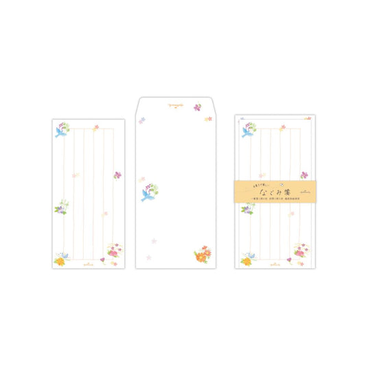 レターセット 一筆箋＆封筒セット なごみ箋 野の花うたう 日本ホールマーク 手紙セット 封筒 便箋 おしゃれ グッズ メール便可 シネマコレクション