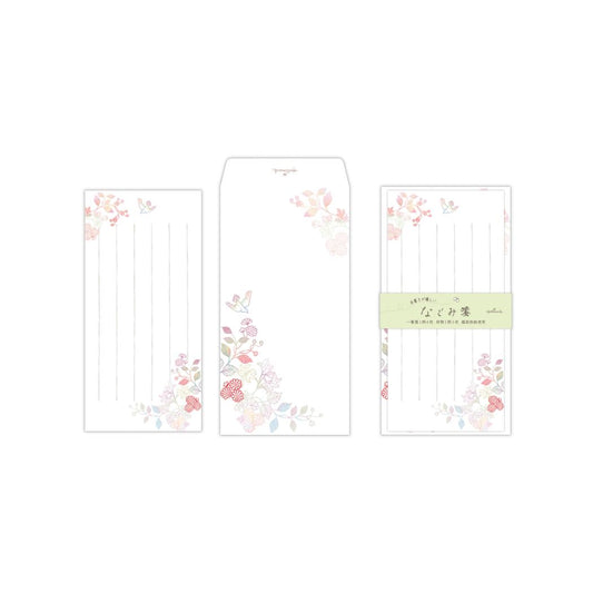 レターセット 一筆箋＆封筒セット なごみ箋 花鳥 日本ホールマーク 手紙セット 封筒 便箋 おしゃれ グッズ メール便可 シネマコレクション
