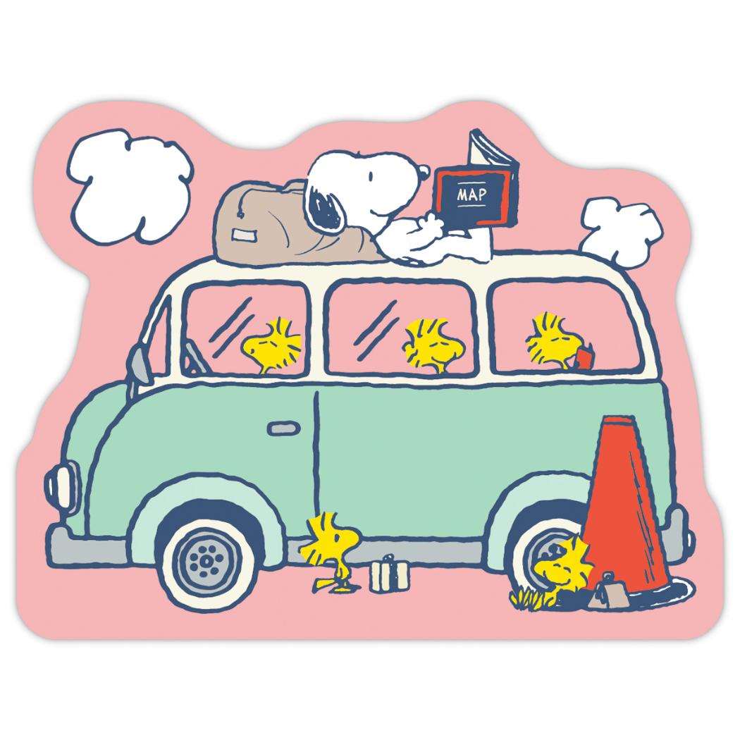 スヌーピー メモ帳 ダイカットメモ SNHJ車 ピンク ピーナッツ 日本ホールマーク 伝言メモ メモパッド キャラクター グッズ メール便可 シネマコレクション