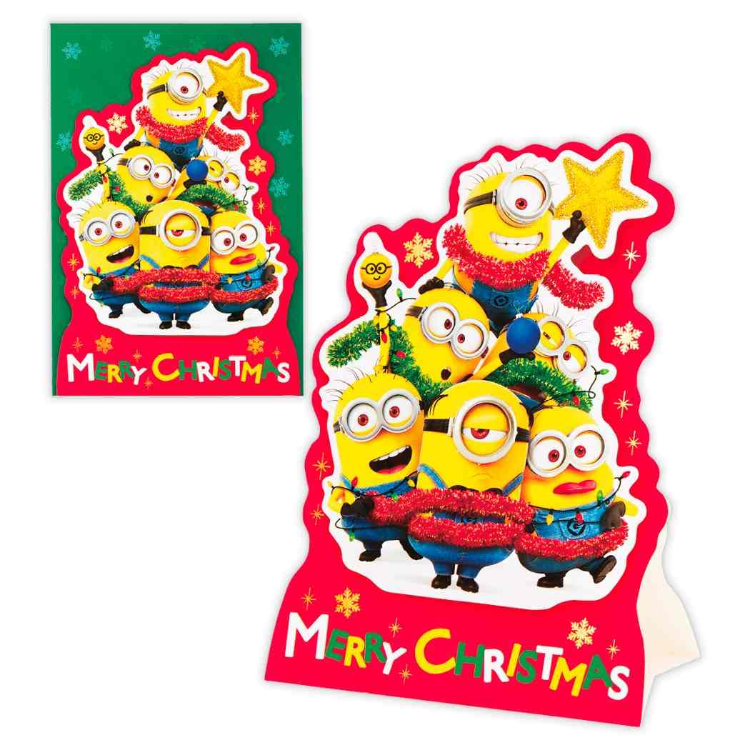 ミニオンズ クリスマスカード 立体カード MNミニオン ツリー ユニバーサル映画 日本ホールマーク Xmas メッセージカード キャラクター グッズ メール便可 シネマコレクション