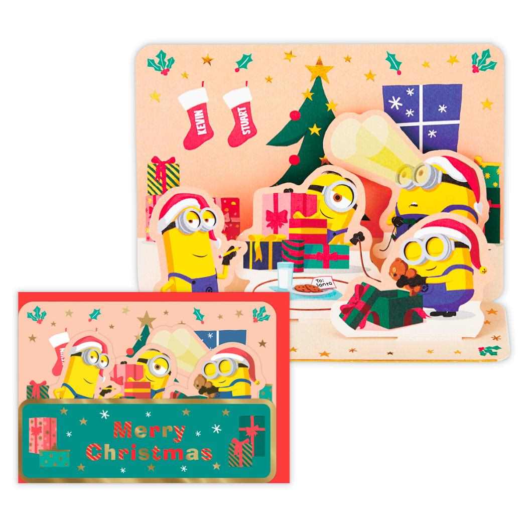 ミニオンズ クリスマスカード 立体カード MNミニオン クリスマスの夜 ユニバーサル映画 日本ホールマーク Xmas メッセージカード キャラクター グッズ メール便可 シネマコレクション