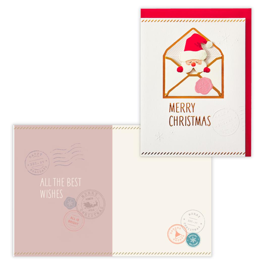 クリスマスカード 2つ折りカード サンタの手紙 日本ホールマーク Xmas メッセージカード グッズ メール便可 シネマコレクション
