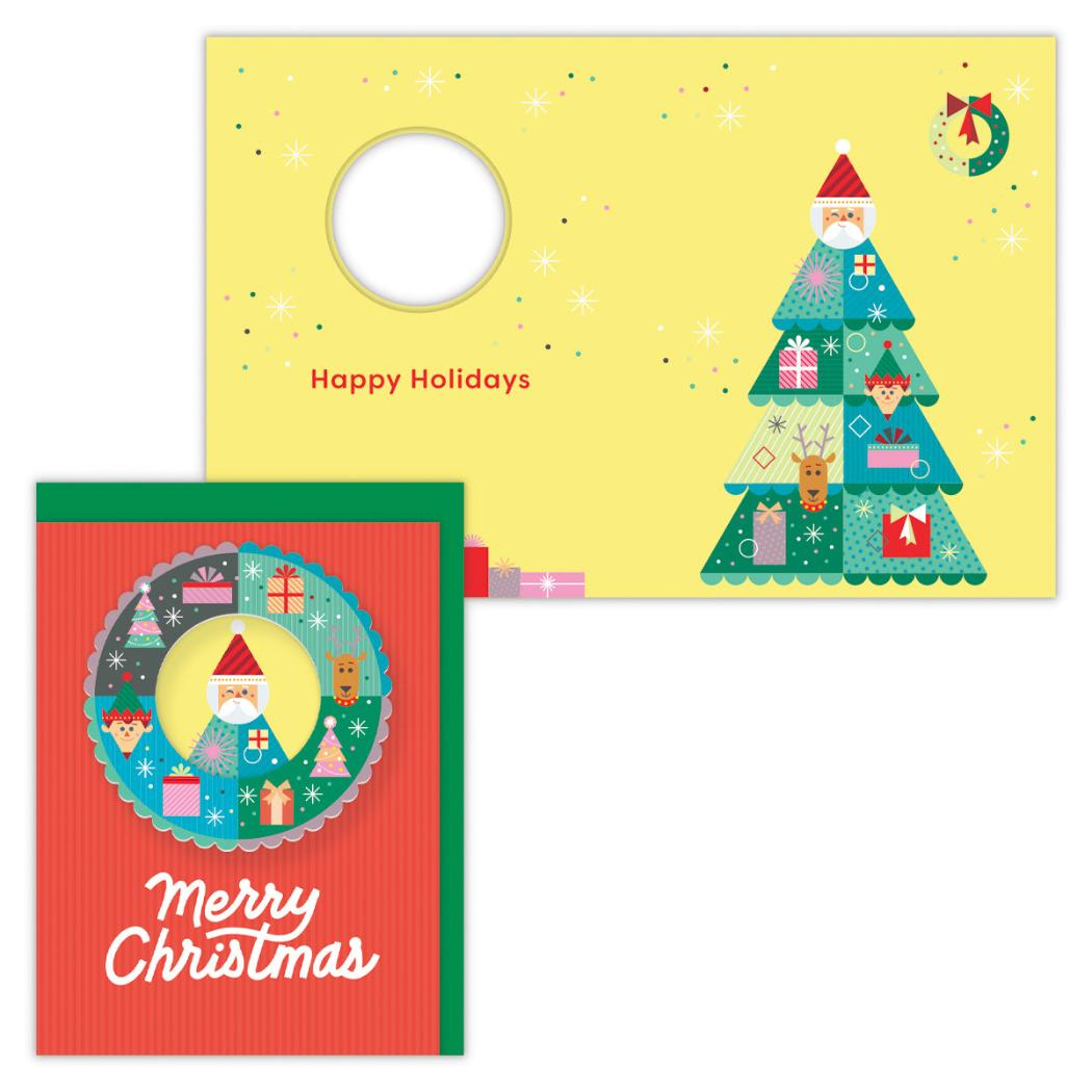 クリスマスカード 海外デザインカード クリスマスサンタリース 日本ホールマーク Xmas メッセージカード グッズ メール便可 シネマコレクション