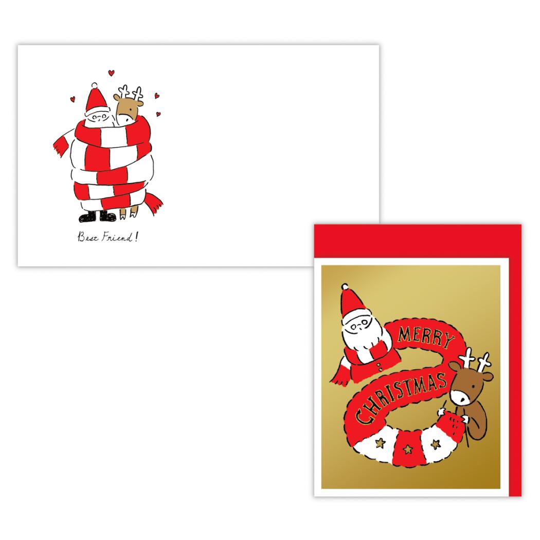 クリスマスカード ミニカード ミニおっサンタマフラ 日本ホールマーク Xmas メッセージカード グッズ メール便可 シネマコレクション