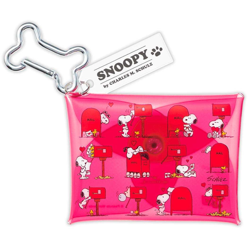 スヌーピー クリアポーチ カラビナ付きマルチケース Happiness is Red POST ピーナッツ 日本ホールマーク 小物入れ キャラクター グッズ メール便可 シネマコレクション
