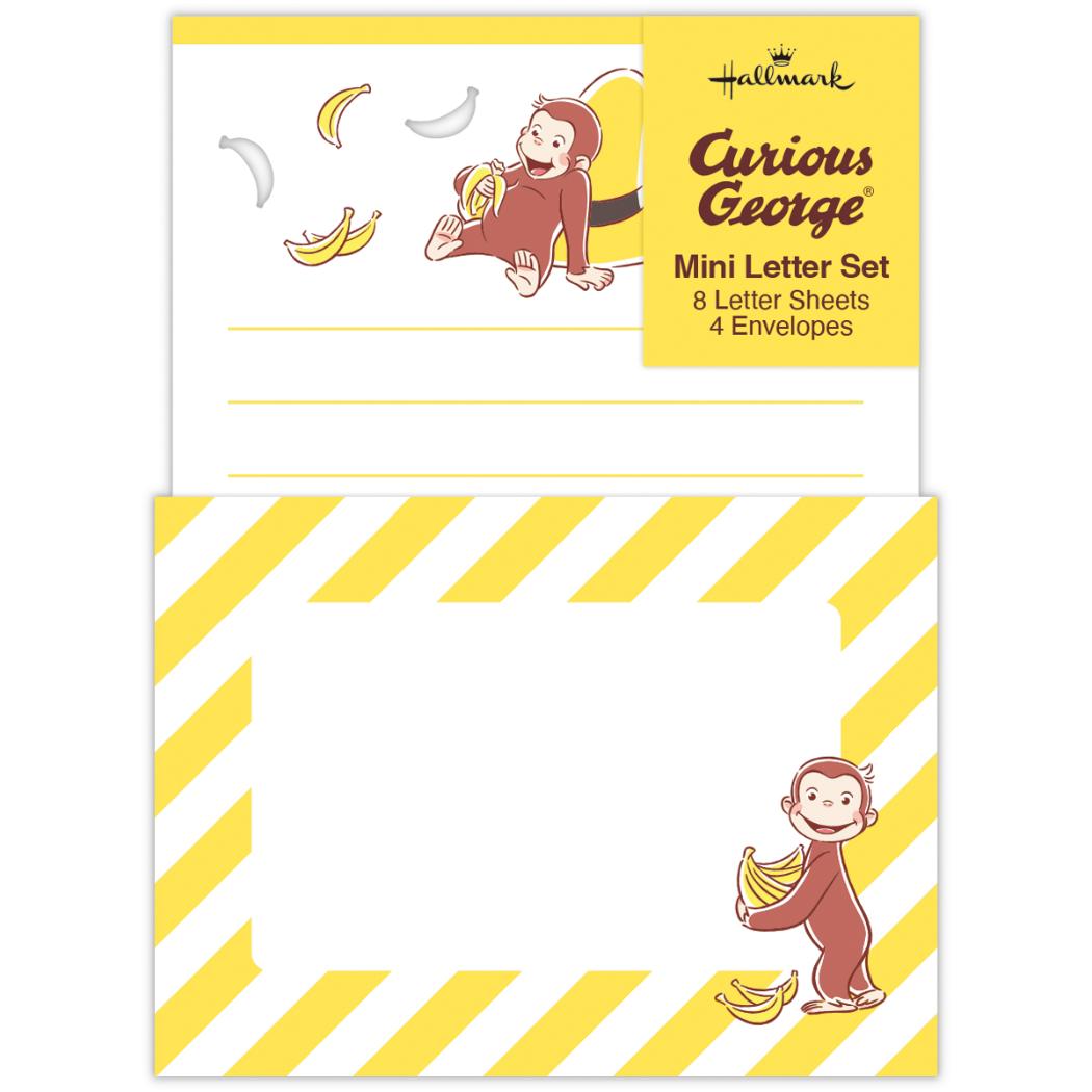 おさるのジョージ 手紙セット ミニレターセット バナナと黄色い帽子 Curious George 日本ホールマーク 多目的 絵本キャラクター グッズ メール便可 シネマコレクション