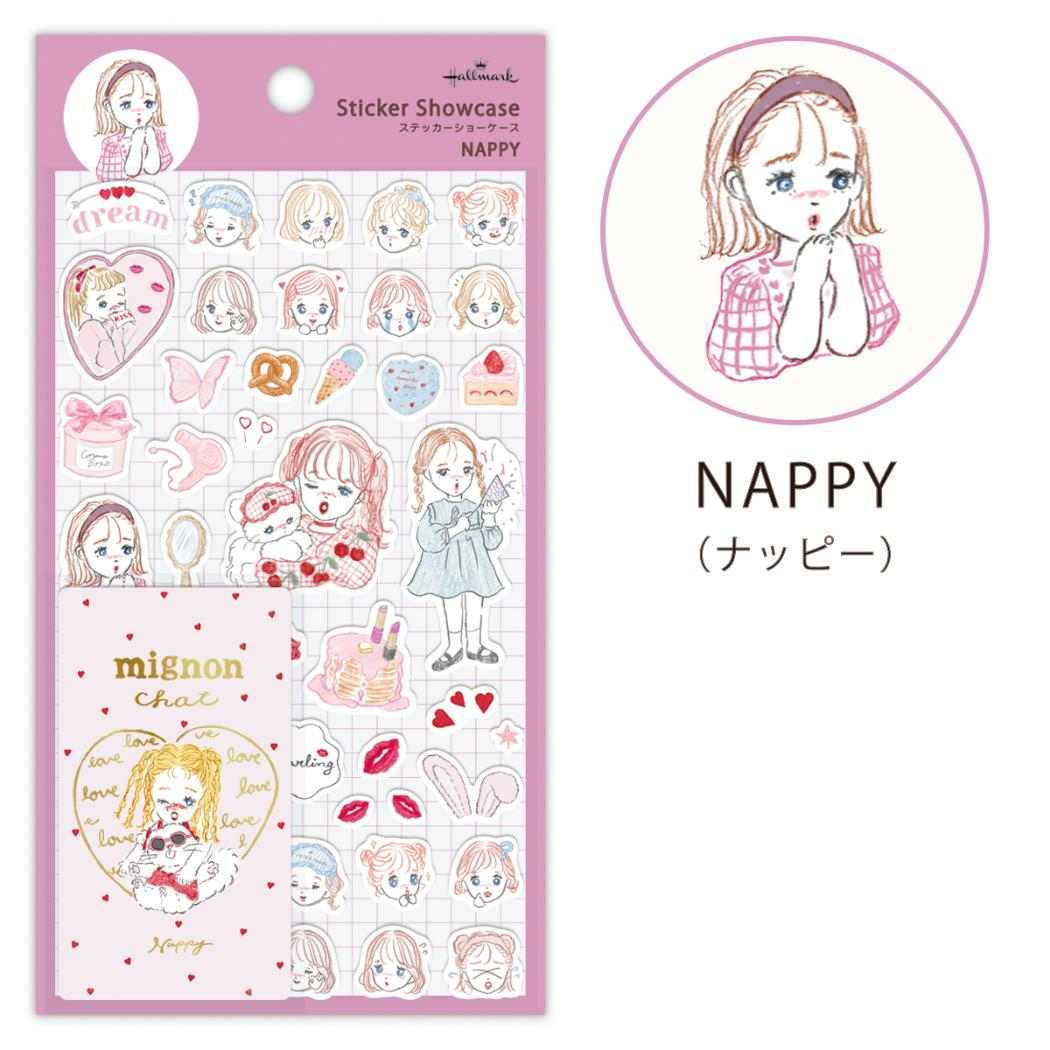 NAPPY シールシート ステッカーショーケース ガール 日本ホールマーク デコシール かわいい グッズ メール便可 シネマコレクション