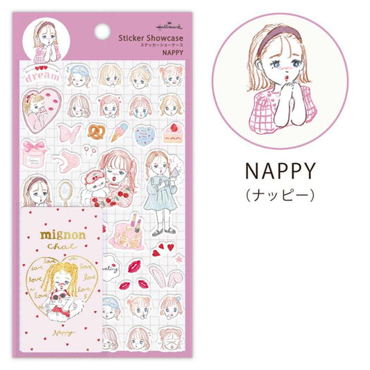 NAPPY シールシート ステッカーショーケース ガール 日本ホールマーク デコシール かわいい グッズ メール便可 シネマコレクション