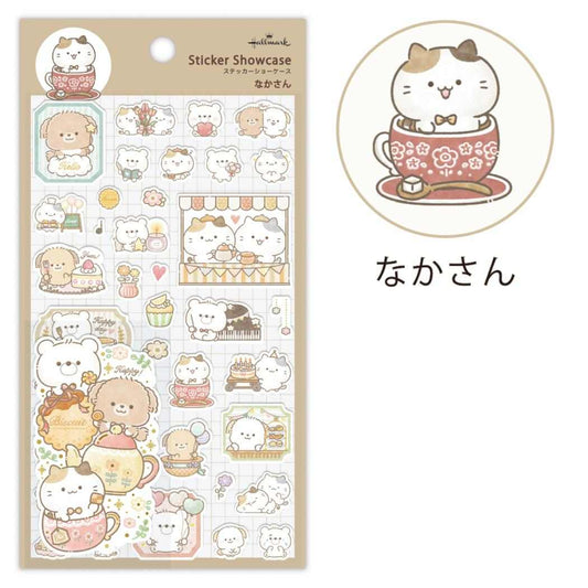 なかさん シールシート ステッカーショーケース アニマル 日本ホールマーク デコシール かわいい グッズ メール便可 シネマコレクション