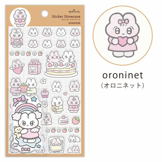 oroninet シールシート ステッカーショーケース ぴえんなうさぎ 日本ホールマーク デコシール かわいい グッズ メール便可 シネマコレクション