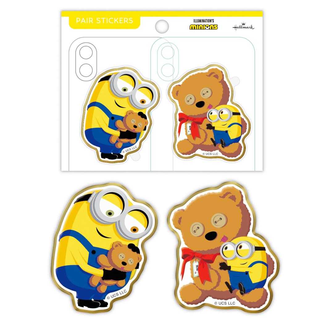 ミニオンズ ダイカットシール ペアステッカー MNペアボブ＆ティム ユニバーサル映画 日本ホールマーク スマホデコ キャラクター グッズ メール便可 シネマコレクション