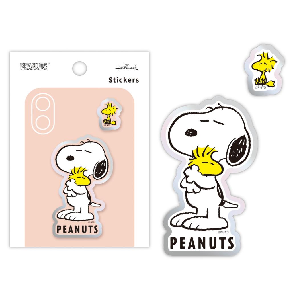 スヌーピー ダイカットシール アクリル素材ステッカー SNアクリルハグ ピーナッツ 日本ホールマーク スマホデコ キャラクター グッズ メール便可 シネマコレクション