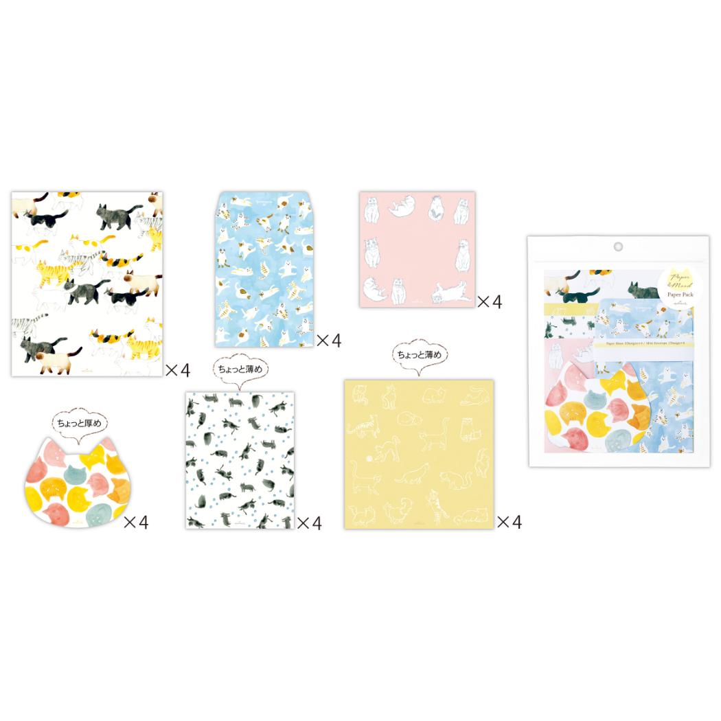レターセット Paper＆Mood ペーパーパック Cat 目的に合わせて選べる常備箋 日本ホールマーク