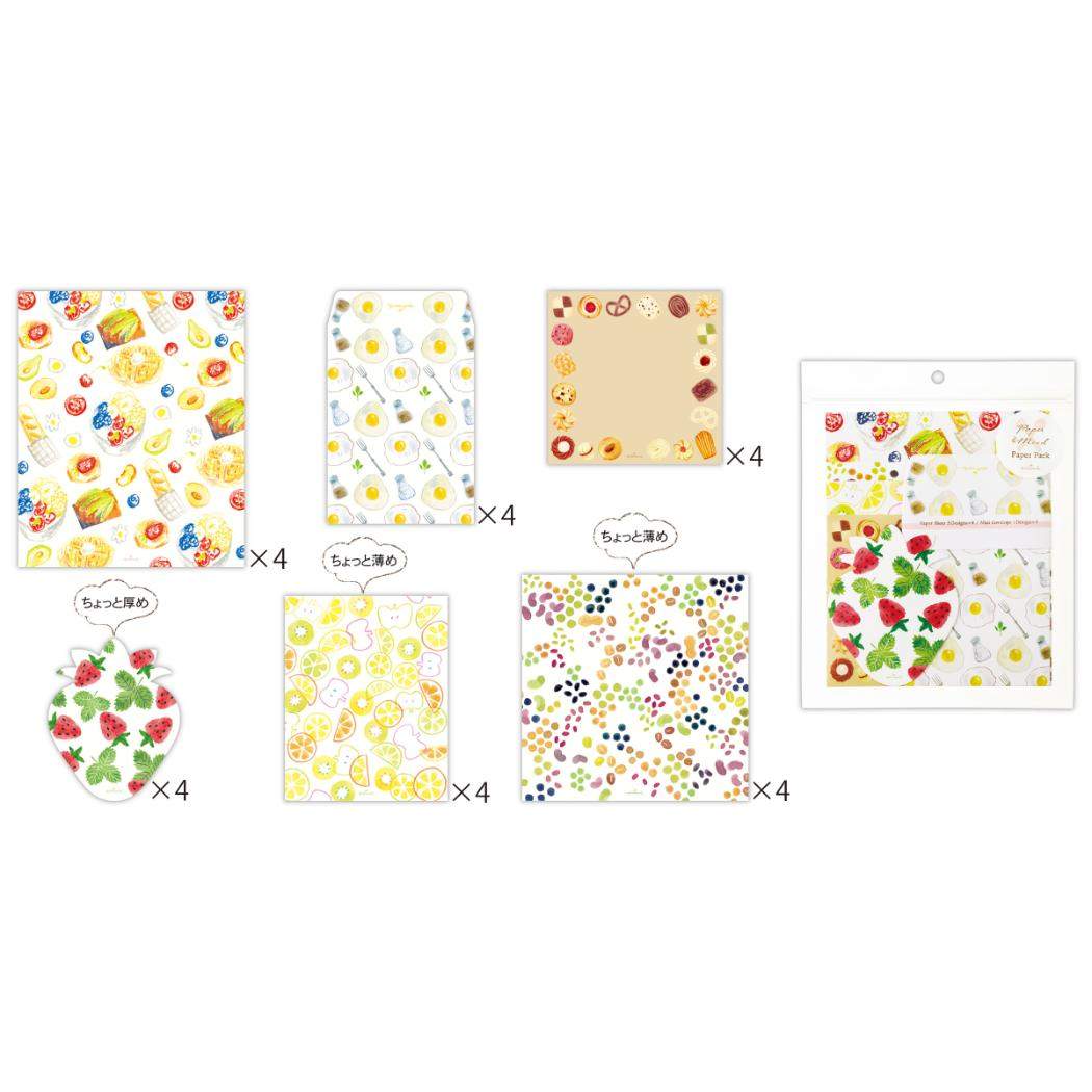レターセット Paper＆Mood ペーパーパック Foods 目的に合わせて選べる常備箋 日本ホールマーク