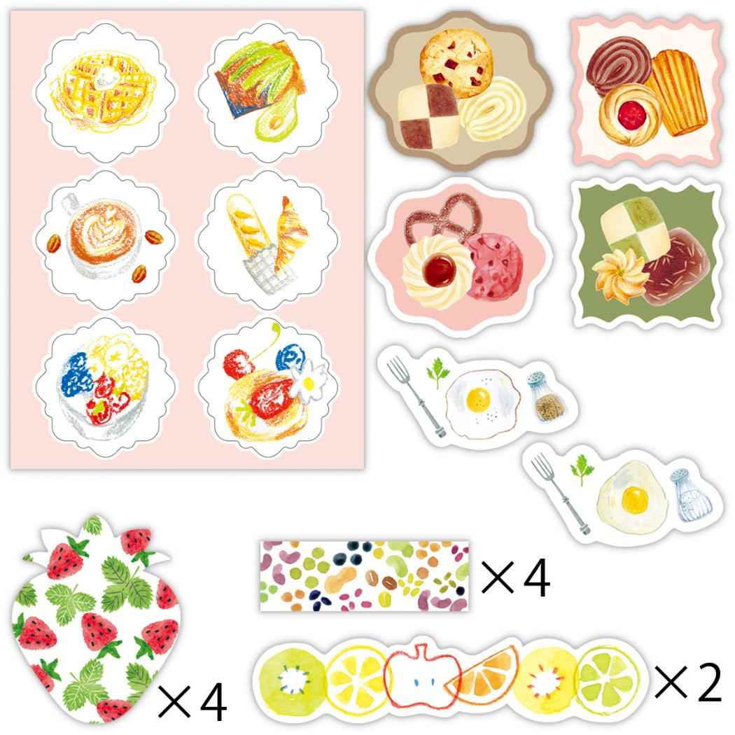 フレークシール Paper＆Mood ステッカーパック Foods 目的に合わせて選べるステッカー 日本ホールマーク