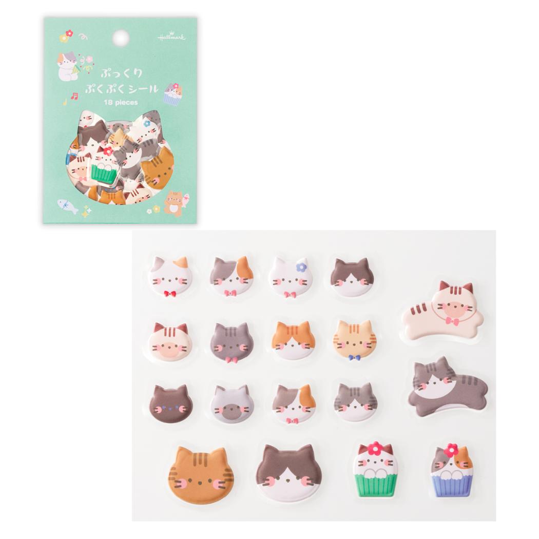 フレークシール シール ぷくぷくねこ 日本ホールマーク