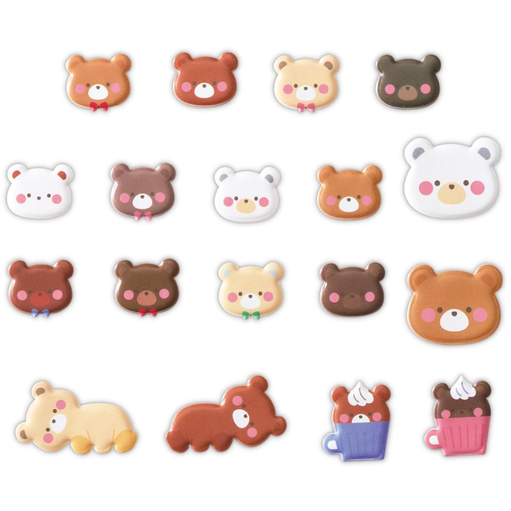フレークシール シール ぷくぷくくま 日本ホールマーク