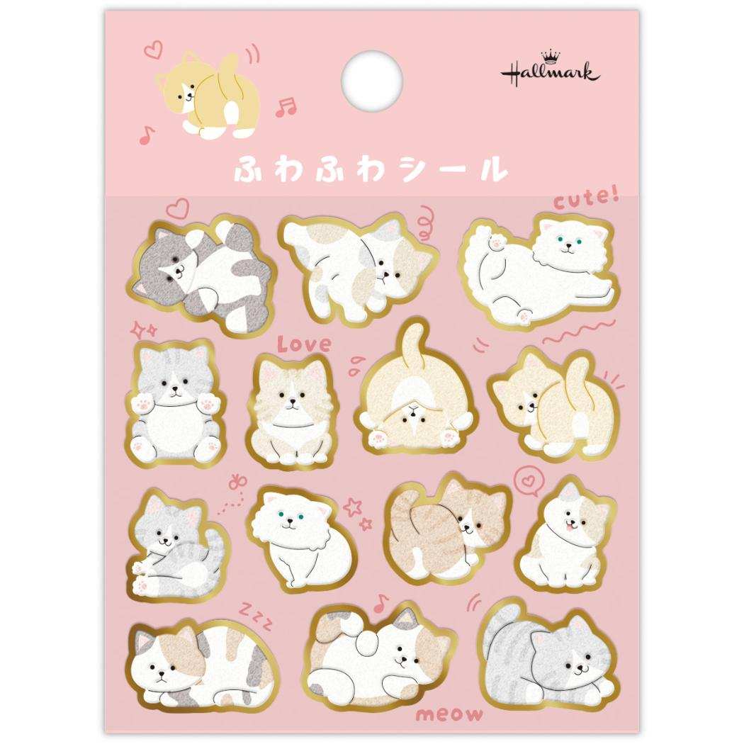 シールシート シール ふわふわねこ 日本ホールマーク