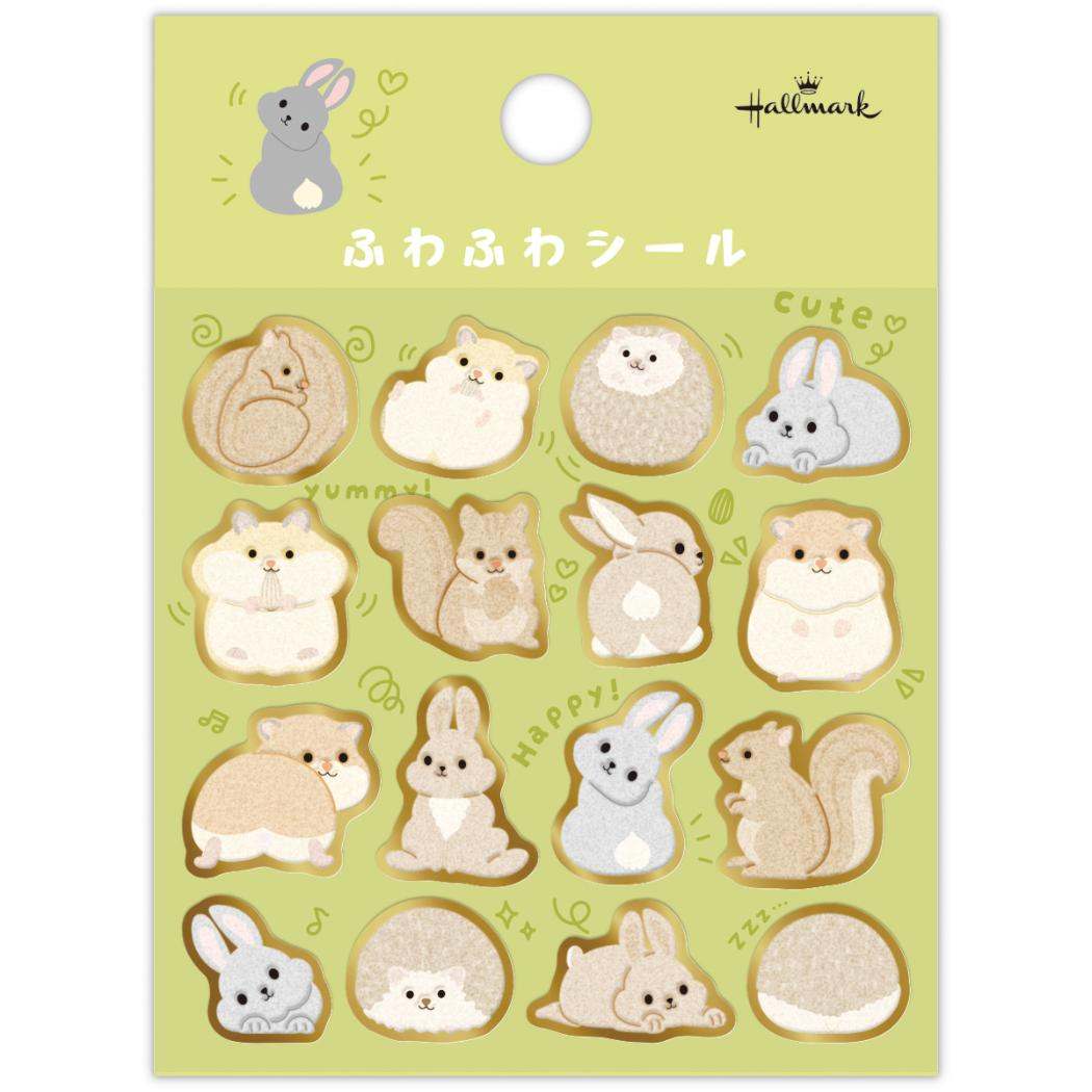 シールシート シール ふわふわ小動物 日本ホールマーク