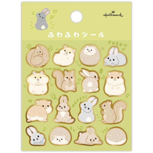 シールシート シール ふわふわ小動物 日本ホールマーク