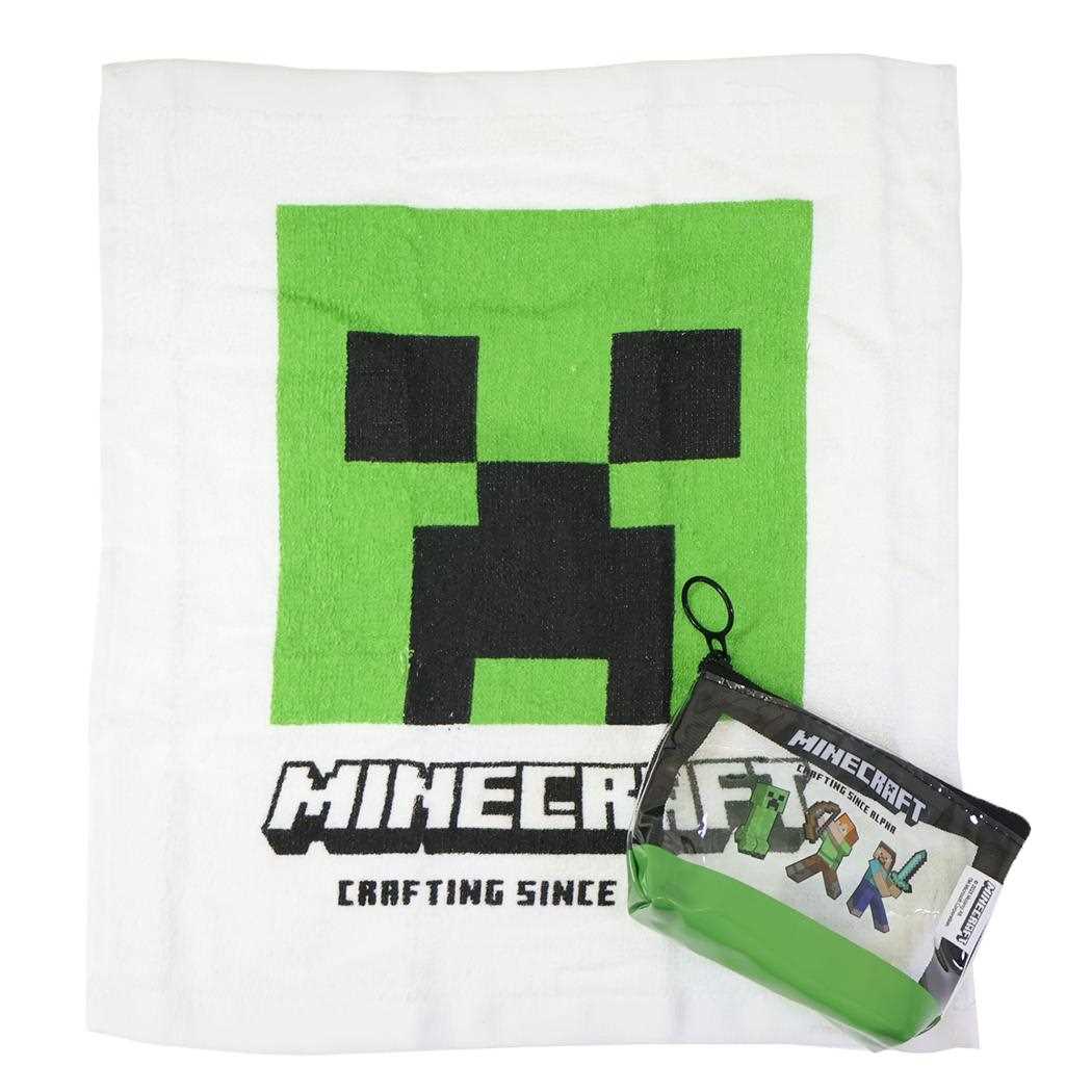 マインクラフト ミニポーチ ハンドタオルポーチ グリーン 新入学 Minecraft ニシオ 新学期準備雑貨 ゲームキャラクター グッズ シネマコレクション