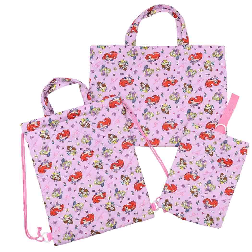 ディズニープリンセス 入園入学セット レッスンバッグ シューズケース ナップサック 3点セット 新入学 Disney ニシオ 新学期準備雑貨 キャラクター グッズ シネマコレクション