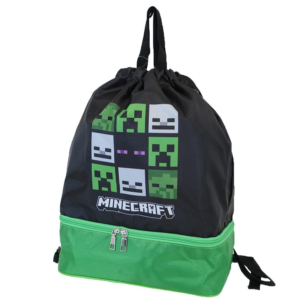 マインクラフト プールバッグ 2層式ボンサック グリーン Minecraft ニシオ 海プール サマーレジャー用品 ゲームキャラクター グッズ シネマコレクション