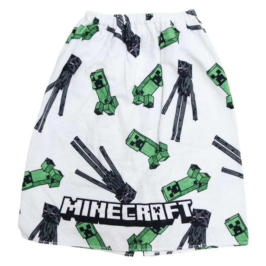 マインクラフト ラップタオル 巻きタオル60cm ホワイト Minecraft ニシオ レジャー用品 海 プール 着替えタオル ゲームキャラクター グッズ シネマコレクション