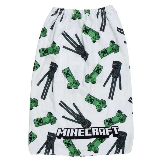 マインクラフト ラップタオル 巻きタオル80cm ホワイト Minecraft ニシオ レジャー用品 海 プール 着替えタオル ゲームキャラクター グッズ シネマコレクション