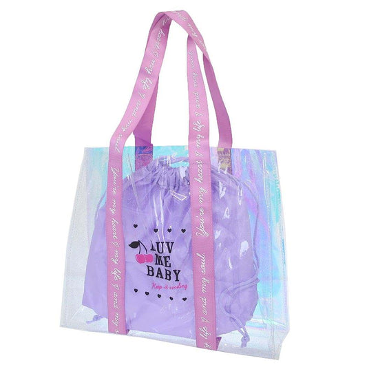 プールバッグ ラメ＆オーロラトートビーチバッグ PINK ニシオ 海プール サマーレジャー用品 女の子 グッズ シネマコレクション